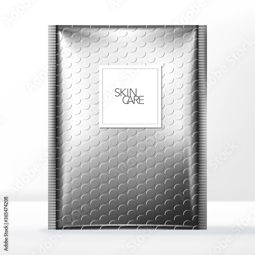 Vector Bubble Wrap Mailer Bag Packaging, Silver with Label