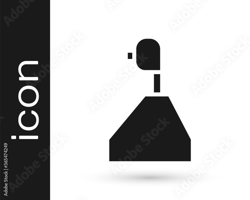 Grey Gear shifter icon isolated on white background. Transmission icon. Vector Illustration.