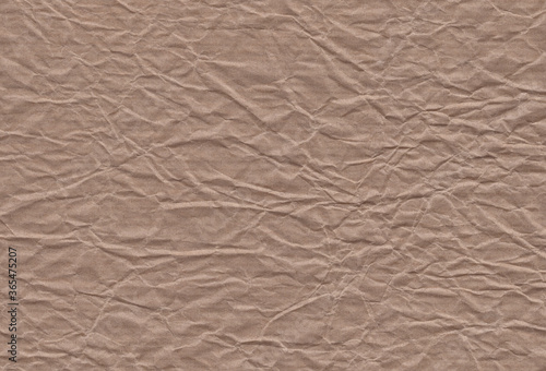 Crumpled brown craft paper background. Extra large highly detailed image.