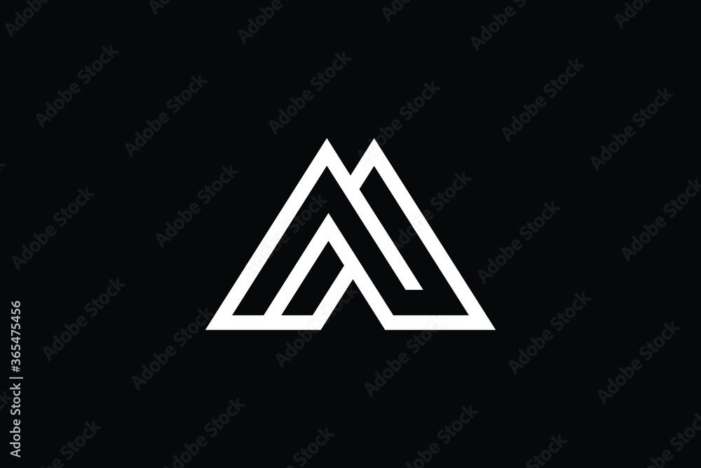 Minimal Innovative Initial M logo and MM logo. Letter AM LOGO AND MA LOGO  creative elegant Monogram. Premium Business logo icon. White color on black  background Stock Vector