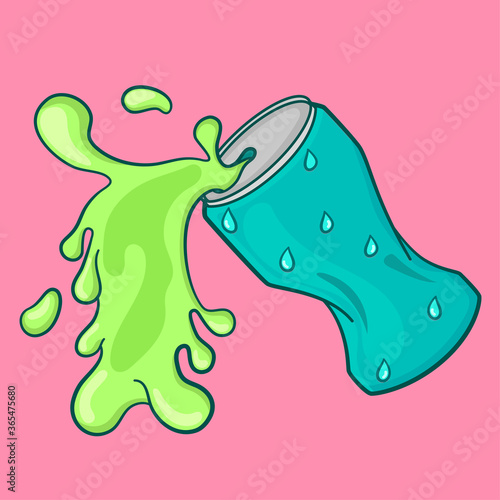 illustration of a beverage can splattering