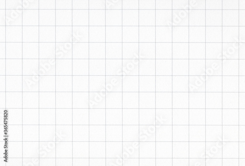 Sheet of blank white notebook grid paper background. Extra large highly detailed image. 