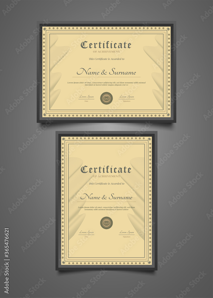Elegant Certificate Templates with Wave Ornaments