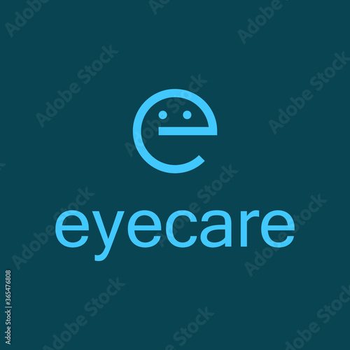 Letter e eyecare logo. Vector letter e icon. Stock illustration