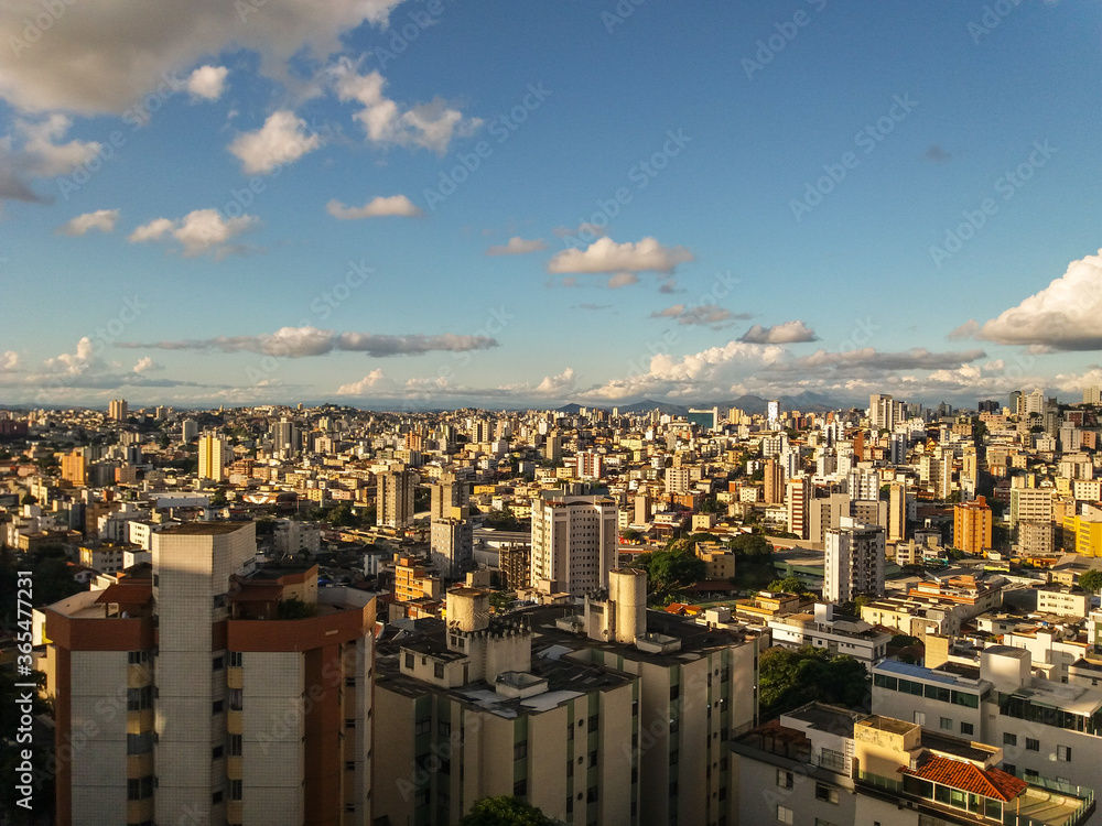 Panoramic view photographed on the top of the mountain in Belo Horizonte, Brazil.