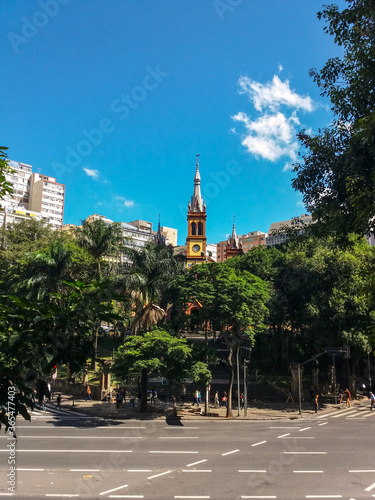 Beautiful central park at city of Belo Horizonte in Brazil.