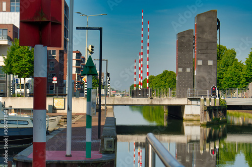 Bridge vieuw over the Zuid-Willemsvaart canal in Weert the netherlands photo