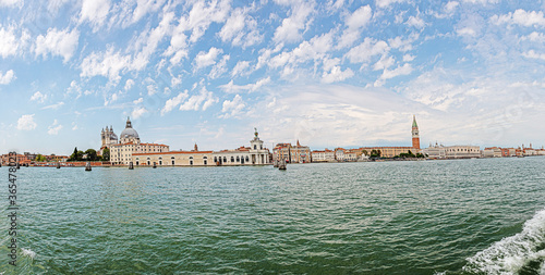 Panoramic view on Venice from lagoon during daytime