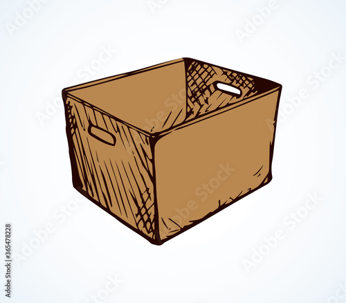 Cardboard box. Vector drawing icon