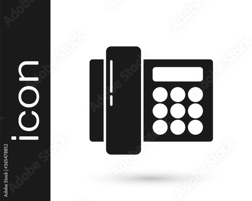 Grey Telephone icon isolated on white background. Landline phone. Vector Illustration.