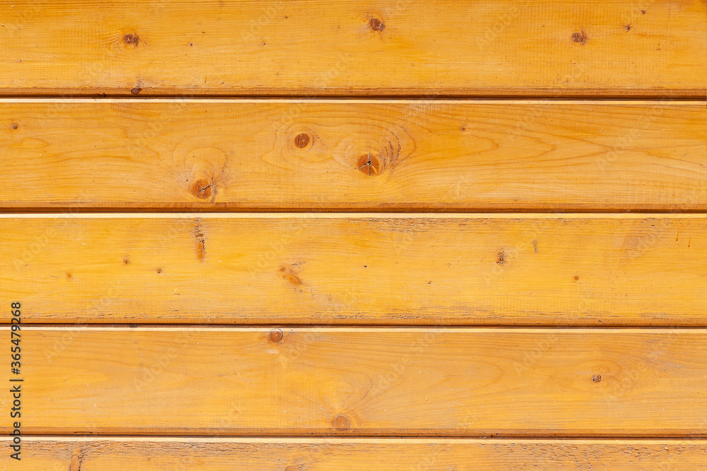 Naklejka premium Aged yellow painted wood wall from vertical planks. Background texture. Close up