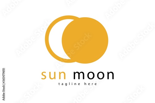 Sun And Moon Logo Vector Design Template 