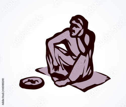 Beggar. Vector drawing