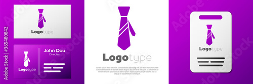 Logotype Tie icon isolated on white background. Necktie and neckcloth symbol. Logo design template element. Vector Illustration.