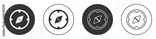 Free Download Black Compass icon isolated on white background. Windrose navigation symbol. Wind rose sign. Circle button. Vector Illustration. - GFXLoad