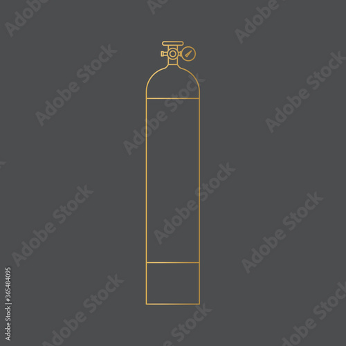 golden gas cylinder icon- vector illustration