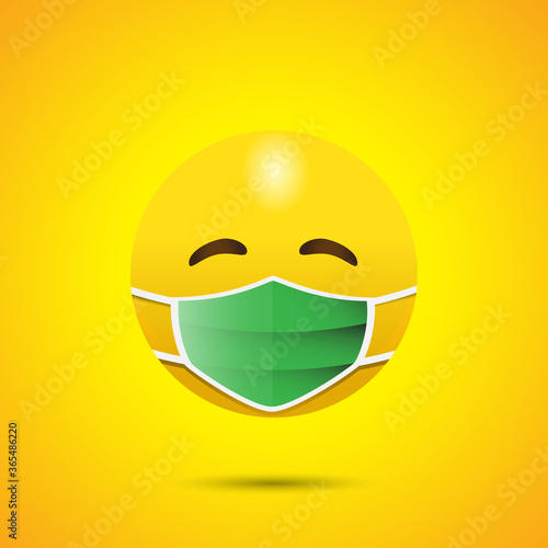 Face with Medical Mask Emoji with closed eyes