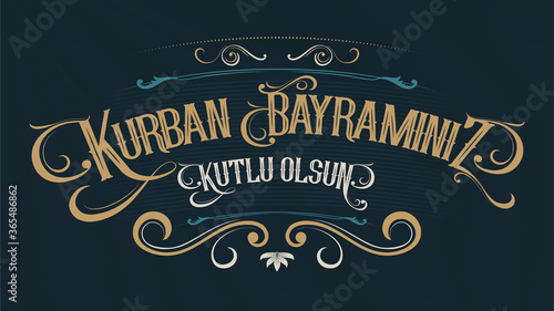 Happy Feast of the Sacrifice (Turkish: Kurban Bayraminiz Kutlu Olsun) Retro Concept, Billboard, e Card, Social Media Design