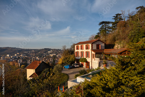 aerial view of Vienne in autumn