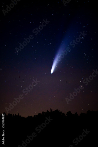 The comet Neowise C/2020 F3 flying over the horizon in CHKO Cesky Raj in Czech republic. © Ondrej Bucek