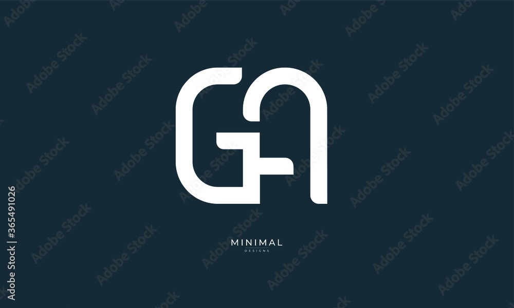 Alphabet letter icon logo GA or AG Alphabet letter icon logo GA or AG