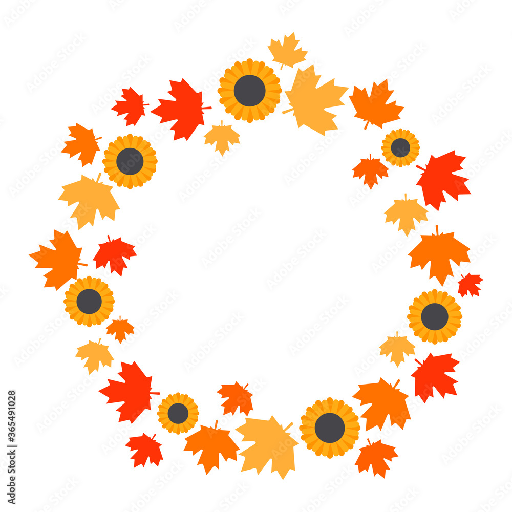 Frame with autumn leaves. Could be used for holidays, postcards, banners, flyers, etc. Frame with autumn leaves. Could be used for holidays, postcards, banners, flyers, etc.