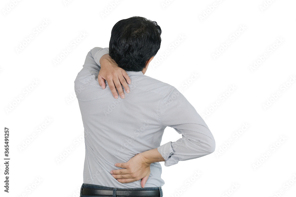 Asian young man officer has pain back from working
Asian young man officer has pain back from working