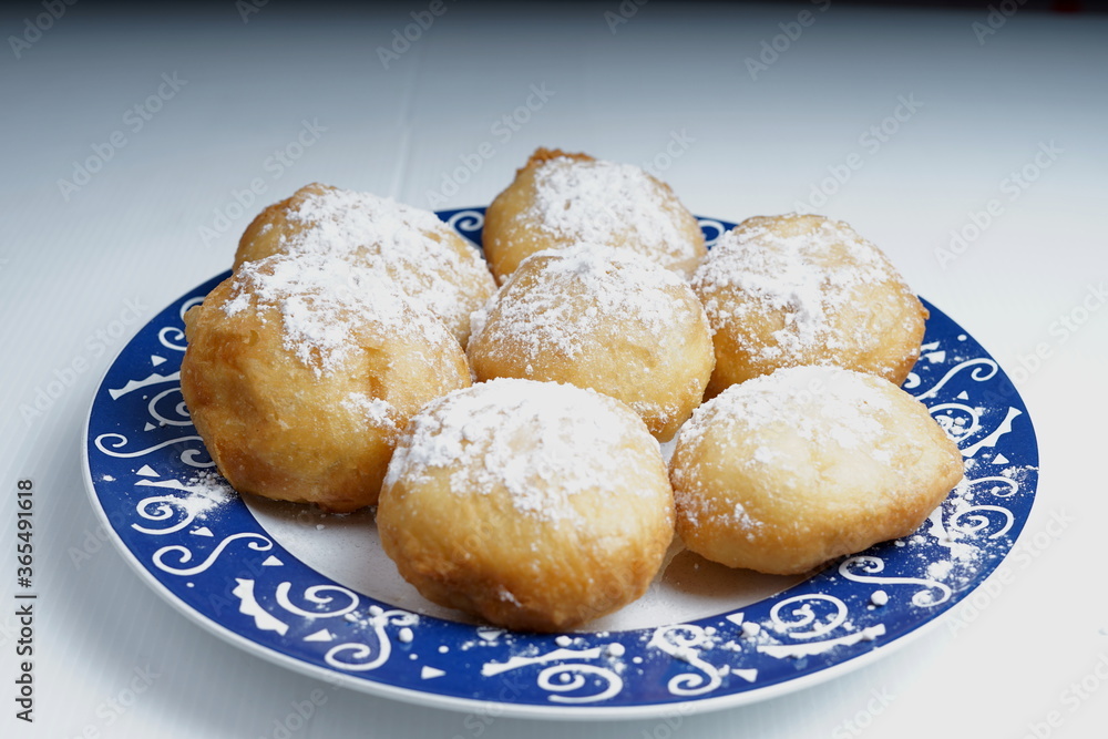 Homemade fried dough pastry fritule or fritters Homemade fried dough pastry fritule or fritters