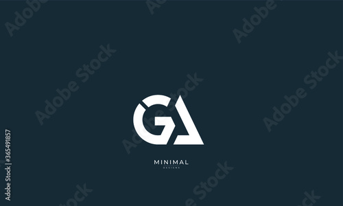 Alphabet letter icon logo GA or AG
