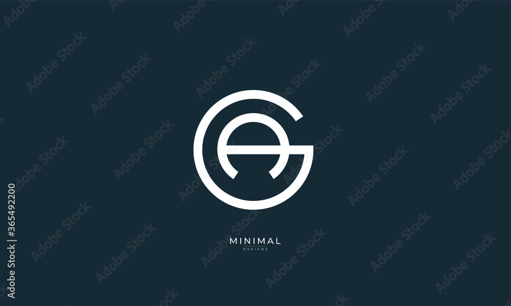 Alphabet letter icon logo GA or AG Alphabet letter icon logo GA or AG