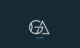 Alphabet letter icon logo GA or AG