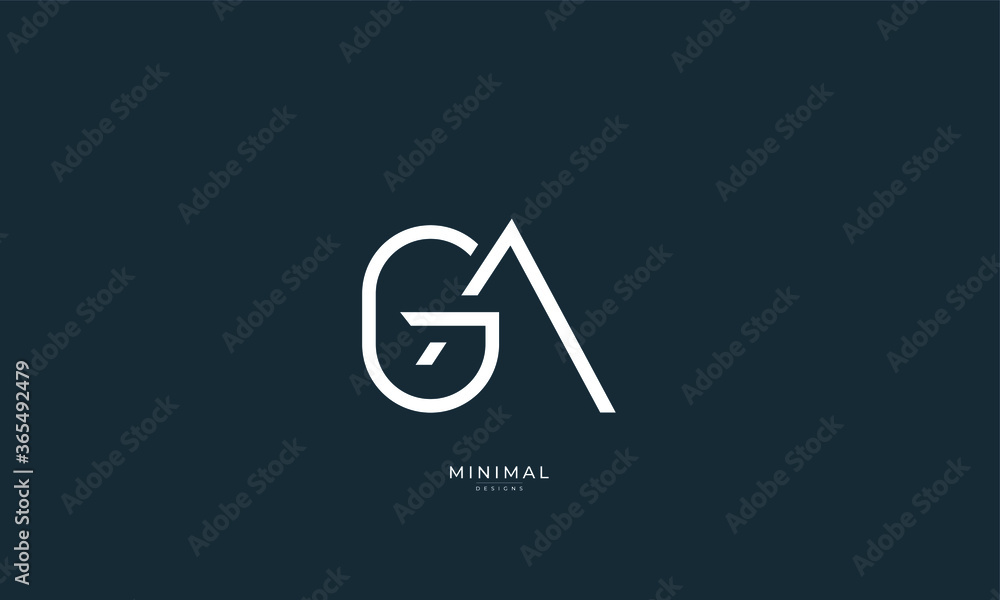 Alphabet letter icon logo GA or AG Alphabet letter icon logo GA or AG