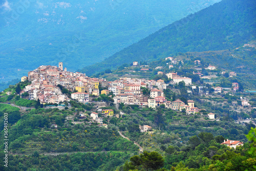 panorama of the village of Perinaldo Imperia Italy