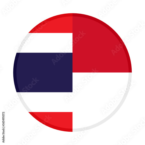 Free Download round icon with thailand and indonesia flags, isolated on white background
 - GFXLoad