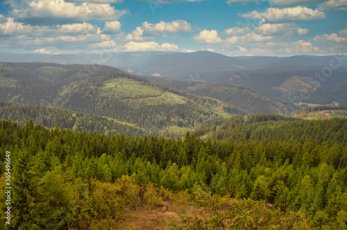 Panorama Aussicht über den Thüringer Wald in Deutschland photo