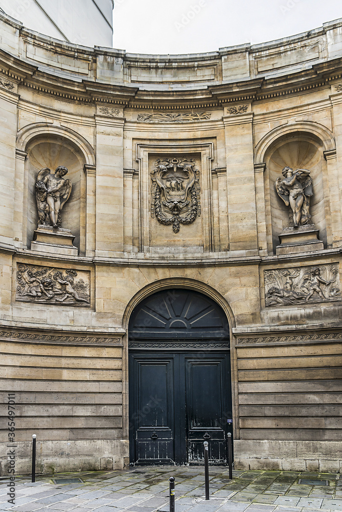 Fountain of the four seasons (Fontaine des Quatre-Saisons, 1745) - monumental public fountain at Grenelle Street, Paris, France. It was executed by Edme Bouchardon, royal sculptor of King Louis XV.