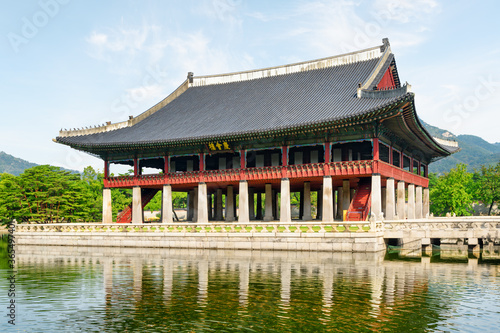 Gyeonghoeru Pavilion at Gyeongbokgung Palace  Seoul  South Korea