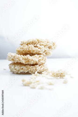 Rengginang or Traditional Rice Cracker from Indonesia