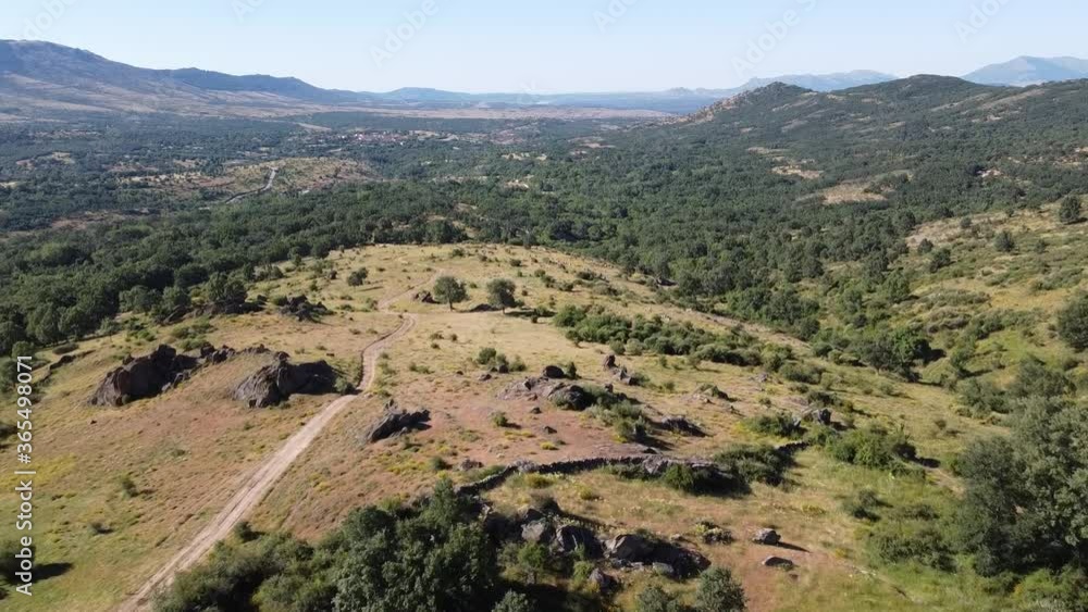 aerial drone view of forest and country in Madrid hills aerial drone view of forest and country in Madrid hills