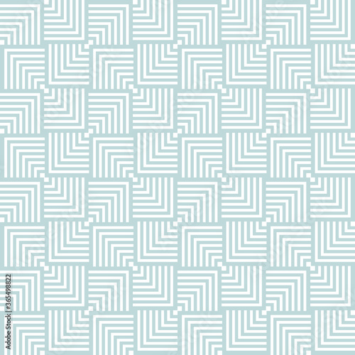 Abstract geometric vector seamless pattern. White lines on Blue pastel background. Crossing squares. Seamless overlap pattern. Vector illustration. Simple design for fabric, wallpaper, textile