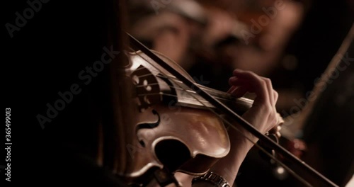 Stock video footage Symphony Orchestra violin photo