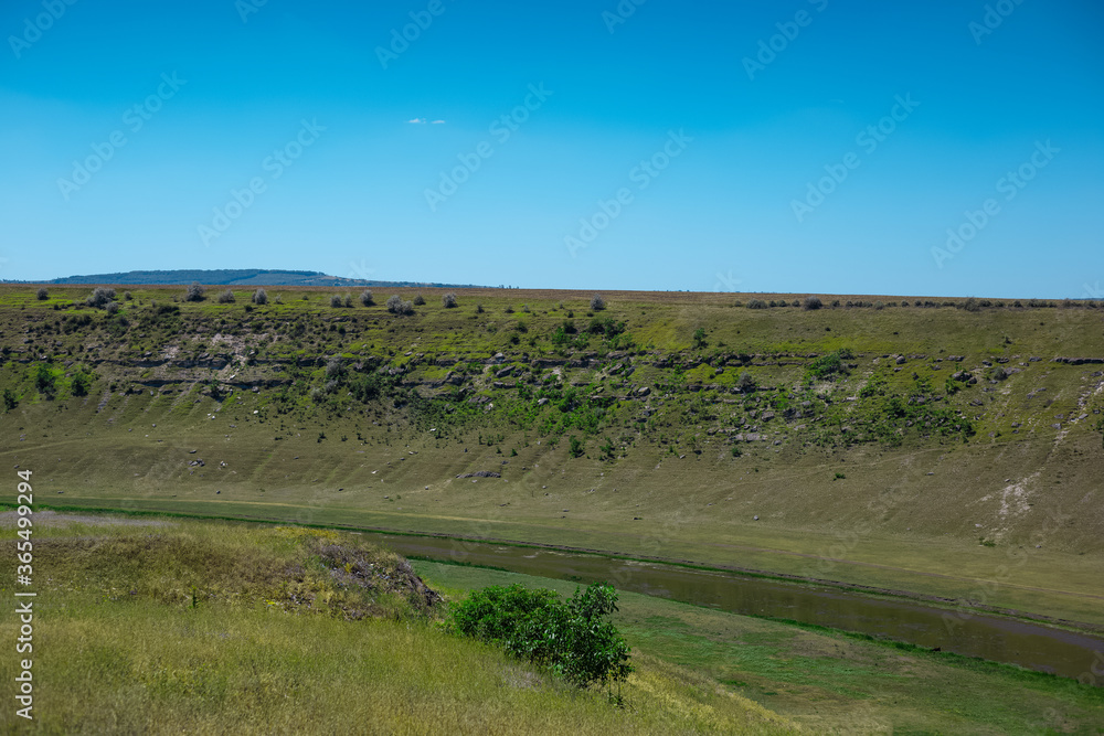 Fototapeta premium Natural landscape of Raut river in Moldova.