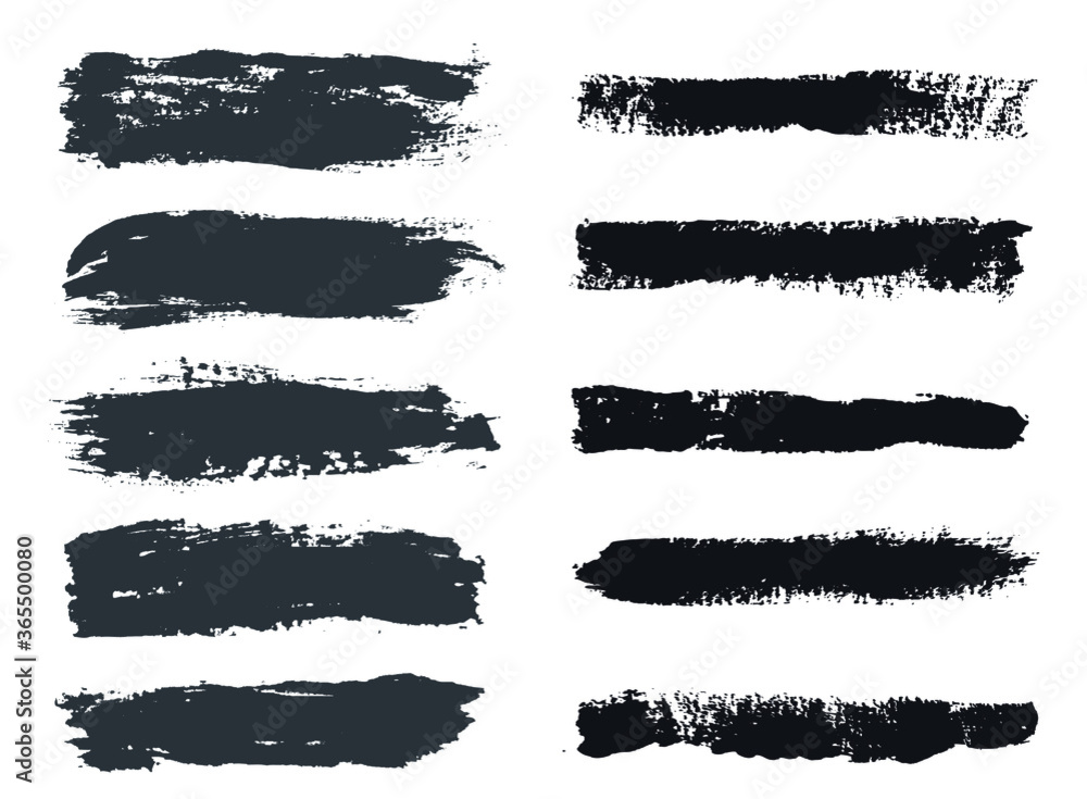 Set of grunge brush strokes. Set of grunge brush strokes.