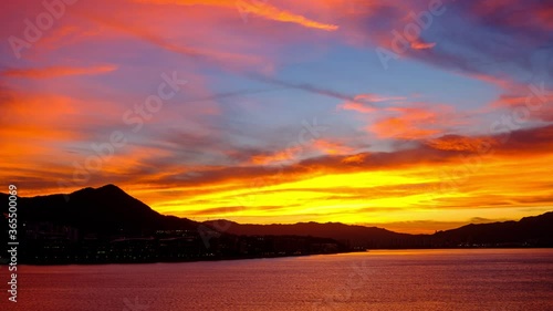 Time lapse of sky and clouds sunset over mountain cloud