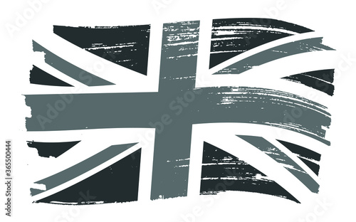 Grunge black and white UK flag
