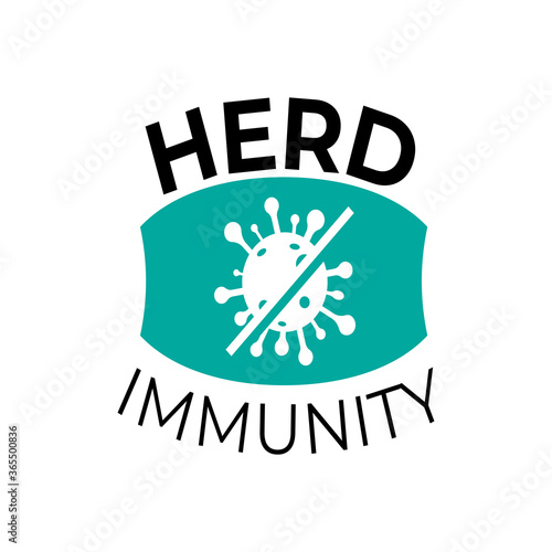 Herd immunity logo icon for New normal lifestye concept.