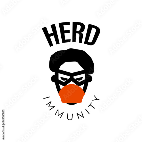 Herd immunity logo icon for New normal lifestye concept.