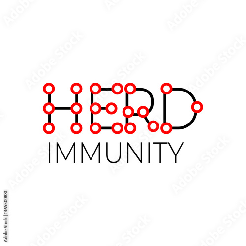 Herd immunity logo icon for New normal lifestye concept.