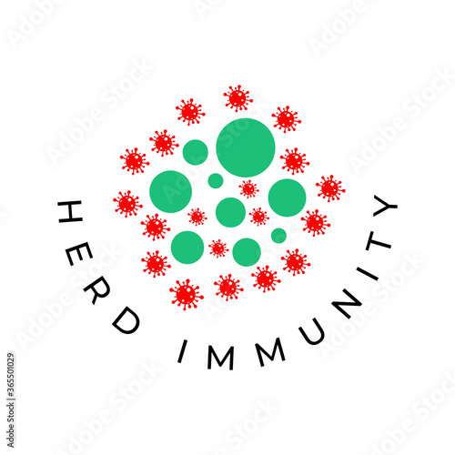 Herd immunity logo icon for New normal lifestye concept.