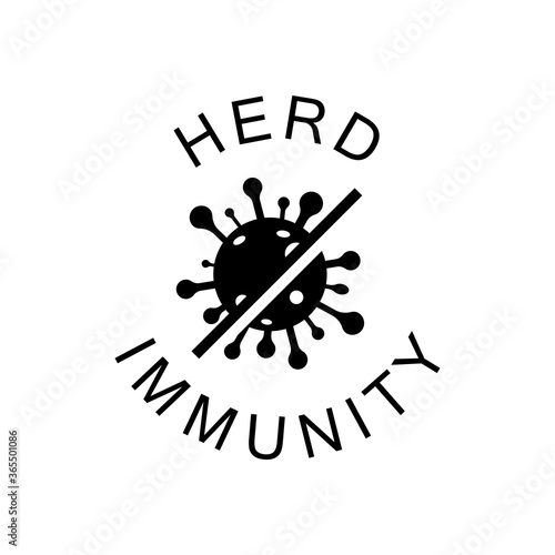 Herd immunity logo icon for New normal lifestye concept.